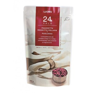 Paahdettu rouhittu pellava + puolukka